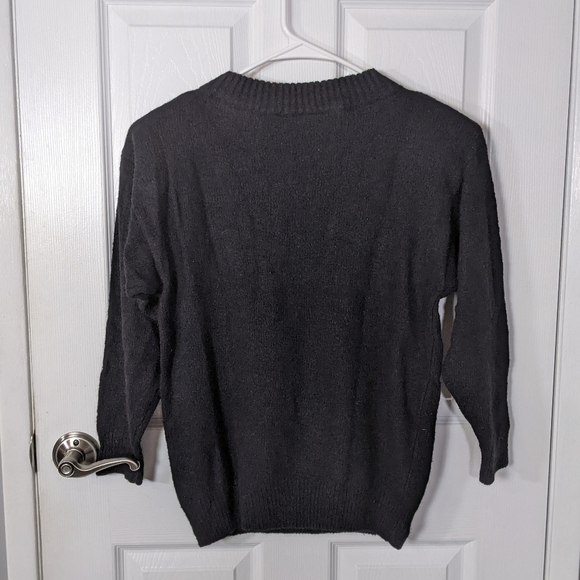 NWT Vintage 80s Anytime Glitz Silk and Angora Beaded Embellished Sweater Size M - Picture 3 of 9